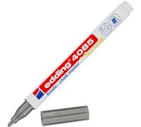 Edding 4085 marcador de tiza - plata - 1 rotulador de tiza - punta redonda 1-2 mm - rotuladores para cristal borrables - para pizarras, vidrio y espejos - tiza líquida de cobertura opaca