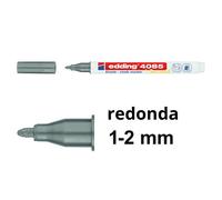 Edding Marcador de tiza 4085 – Punta redonda 1–2 mm – Plateado – Borrable (vidrio, pizarras, espejos)