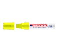 Edding 4090-065 - Caja con 5 Marcadores de Tiza Líquida para Pizarras y Vidrio - Punta biselada 4-15mm - Amarillo