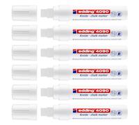 Edding 4090 - Lote de 6 rotuladores (4 - 15 mm), color blanco