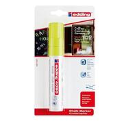 edding 4090 marcador de tiza - amarillo neón - 1 rotulador de tiza - punta biselada 4-15 mm - rotulador para cristal borrables - para pizarras, vidrio y espejos - tiza líquida de cobertura opaca