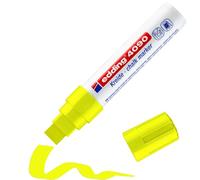 edding 4090 marcador de tiza - amarillo neón - 1 rotulador de tiza - punta biselada 4-15 mm - rotuladores para cristal borrables - para pizarras, vidrio y espejos - tiza líquida de cobertura opaca