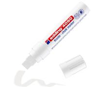 edding 4090 marcador de tiza - blanco - 1 rotulador de tiza - punta biselada 4-15 mm - rotulador para cristal borrables - para pizarras, vidrio y espejos - tiza líquida de cobertura opaca
