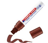 edding 4090 marcador de tiza - marrón - 1 rotulador de tiza - punta biselada 4-15 mm - rotuladores para cristal borrables - para pizarras, vidrio y espejos - tiza líquida de cobertura opaca