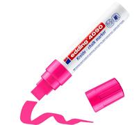 edding 4090 marcador de tiza - rosa neón - 1 rotulador de tiza - punta biselada 4-15 mm - rotuladores para cristal borrables - para pizarras, vidrio y espejos - tiza líquida de cobertura opaca