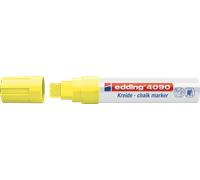 edding 4090 marcador de tiza - amarillo neón - 1 rotulador de tiza - punta biselada 4-15 mm - rotuladores para cristal borrables - para pizarras, vidrio y espejos - tiza líquida de cobertura opaca