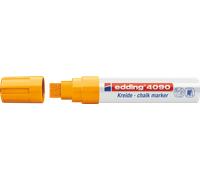 edding 4090 marcador de tiza - naranja neón - 1 rotulador de tiza - punta biselada 4-15 mm - rotuladores para cristal borrables - para pizarras, vidrio y espejos - tiza líquida de cobertura opaca