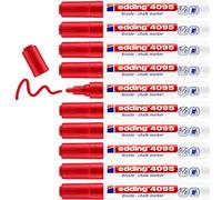 Edding Marcadores de tiza líquida 4095-02 – Caja 10 – Punta redonda 2-3 mm – Rojo