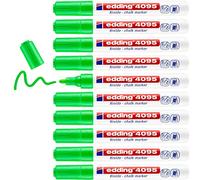 Edding 4095-11 - Caja con 10 Marcadores de Tiza Líquida para Pizarras y Vidrio - Punta Redonda 2-3 mm - Verde Claro