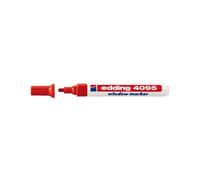 edding 4095 marcador de tiza - rojo - 1 rotulador de tiza - punta redonda 2-3 mm - rotuladores para cristal borrables - para pizarras, vidrio y espejos - tiza líquida de cobertura opaca
