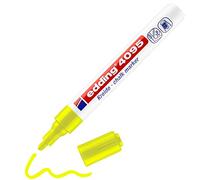 edding 4095 marcador de tiza - amarillo neón - 1 rotulador de tiza - punta redonda 2-3 mm - rotulador para cristal borrables - para pizarras, vidrio y espejos - tiza líquida de cobertura opaca
