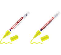 Edding 4095 marcador de tiza - amarillo neón - 1 rotulador de tiza - punta redonda 2-3 mm - rotulador para cristal borrables - para pizarras, vidrio y espejos - tiza líquida de cobertura opaca