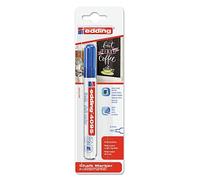 edding 4095 marcador de tiza - azul - 1 rotulador de tiza - punta redonda 2-3 mm - rotulador para cristal borrables - para pizarras, vidrio y espejos - tiza líquida de cobertura opaca