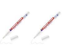 edding 4095 marcador de tiza - blanco - 1 rotulador de tiza - punta redonda 2-3 mm - rotulador para cristal borrables - para pizarras, vidrio y espejos - tiza líquida de cobertura opaca (Paquete de 2)