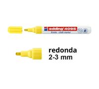 edding Marcador de tiza 4095 – amarillo neón – punta redonda 2-3 mm – 1 rotulador, borrable