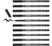 Edding 4200-01 - Pack de 10 Rotuladores Pintar Porcelana - Punta de Pincel Flexible 1-4mm - Negro