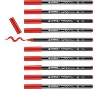 edding Rotuladores para pintar porcelana 4200-02 - Pack 10 - Punta de pincel flexible 1-4 mm - Rojo