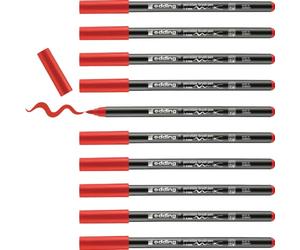 Edding 4200-02 - Pack de 10 Rotuladores Pintar Porcelana - Punta de Pincel Flexible 1-4mm - Rojo
