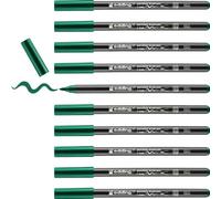 Edding 4200-04 - Pack de 10 Rotuladores Pintar Porcelana - Punta de Pincel Flexible 1-4mm - Verde