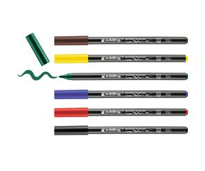 edding 4200 rotulador con punta de pincel para porcelana - multicolor - 6 rotula