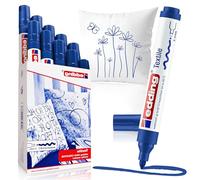 Edding 4500-03 - Caja de 10 Marcadores Textiles - Trazo 2-3 mm - Azul