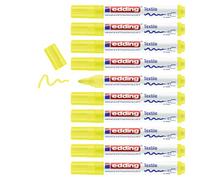 Edding 4500-65 - Caja de 10 Marcadores Textiles - Punta Redondo 2-3 mm - Amarillo Neon