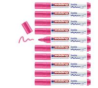 Edding 4500-69 - Caja de 10 Marcadores Textiles - Punta Redondo 2-3 mm - Rosa Neón