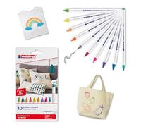 edding Rotuladores textiles Edding 4600 Punta redonda 1 mm Juego de 10 Colores básicos