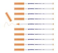 edding 4600 rotulador textil - naranja claro - caja de 10 - punta redonda de 1 mm - rotuladores textiles permanentes para dibujar en tejidos, resistentes a lavados de hasta 60 °C - rotulador para tela
