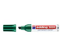 Edding® 500 - Rotulador permanente (punta biselada, grosor de trazo 2-7 mm, resistente a los borros), color verde