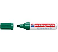 Edding® 500 - Rotulador permanente (punta biselada, grosor de trazo 2-7 mm, resistente a los borros), color verde
