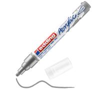 Edding 5100-923 - 1 Marcador Acrílico de Trazo Medio - Punta Redonda 2-3 mm - Plata
