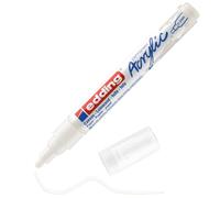 Edding 5100 marcador acrílico de trazo medio - blanco - 1 rotulador acrílico resistente al agua - punta redonda 2-3 mm - pintura acrílica para lienzo, papel kraft, madera y piedra