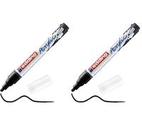 Edding 5100 marcador acrílico de trazo medio - negro - 1 rotulador acrílico resistente al agua - punta redonda 2-3 mm - pintura acrílica para lienzo, papel kraft, madera y piedra (Paquete de 2)