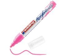 Edding 5100 marcador acrílico de trazo medio - rosa neón - 1 rotulador acrílico resistente al agua - punta redonda 2-3 mm - pintura acrílica para lienzo, papel kraft, madera y piedra