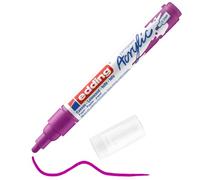 Edding 5100 marcador acrílico de trazo medio - violeta - 1 rotulador acrílico resistente al agua - punta redonda 2-3 mm - pintura acrílica para lienzo, papel kraft, madera y piedra