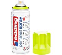 edding 5200 spray permanente - amarillo mate fluorescente - 200 ml - pintura acrílica para pintar o decorar vidrio, metal, madera, cerámica, plástico, lienzo - pintura acrílica en aerosol