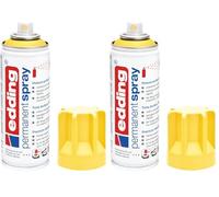 Edding 5200 spray permanente - amarillo tráfico - 200 ml - pintura acrílica para pintar y decorar vidrio, metal, madera, cerámica, plástico, lienzo - aerosol, spray acrílico, spray de pintura