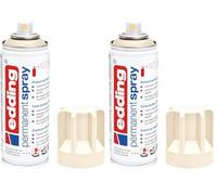 Edding 5200 spray permanente - marfil mate - 200 ml - pintura acrílica para pintar y decorar vidrio, metal, madera, cerámica, plástico, lienzo - aerosol, spray acrílico, spray de pintura