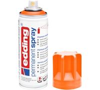 Edding 5200 Spray Permanente, Naranja Fluo, 200 ml, Pintura Acrílica Premium para pintar y decorar vidrio, metal, madera, cerámica, plástico, lienzo, esmalte acrílico, pintura en aerosol