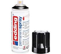 Edding 5200 Spray Permanente, Negro Intenso Brillante, 200 Ml, Pintura Acrílica para Pintar y decorar Vidrio, Metal, Madera, Cerámica, Plástico, Lienzo, Aerosol, Spray Acrílico, Spray de Pintura