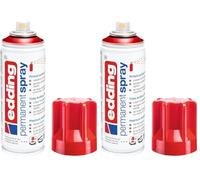 Edding 5200 spray permanente - rojo tráfico brillante - 200 ml - pintura acrílica para pintar y decorar vidrio, metal, madera, cerámica, plástico, lienzo - aerosol, spray acrílico, spray de pintura