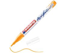 Edding 5300 marcador acrílico de trazo fino - amarillo sol - 1 rotulador acrílico resistente al agua - punta redonda 1-2 mm - pintura acrílica para lienzo, papel kraft, madera y piedra