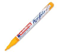 Edding 5300 marcador acrílico de trazo fino - amarillo sol - 1 rotulador acrílico resistente al agua - punta redonda 1-2 mm - pintura acrílica para lienzo, papel kraft, madera y piedra