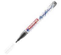 Edding 5300 marcador acrílico de trazo fino - gris - 1 rotulador acrílico resistente al agua - punta redonda 1-2 mm - pintura acrílica para lienzo, papel kraft, madera y piedra