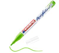 Edding 5300 marcador acrílico de trazo fino - verde limón - 1 rotulador acrílico resistente al agua - punta redonda 1-2 mm - pintura acrílica para lienzo, papel kraft, madera y piedra