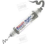 Edding 5400-926 - 1 Marcador Acrílico de Tubo 3D - Doble Punta 2-3mm y 5-10mm - Gris