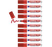 edding Rotulador 550 – Punta de fibra permanente redonda recargable – Rojo n.2