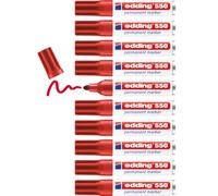 edding Rotulador 550 – Punta de fibra permanente redonda recargable – Rojo n.2
