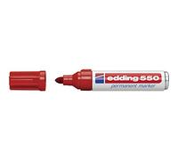 Edding Rotulador permanente 550 – Punta redonda 3-4 mm, secado rápido y resistente al agua – Rojo